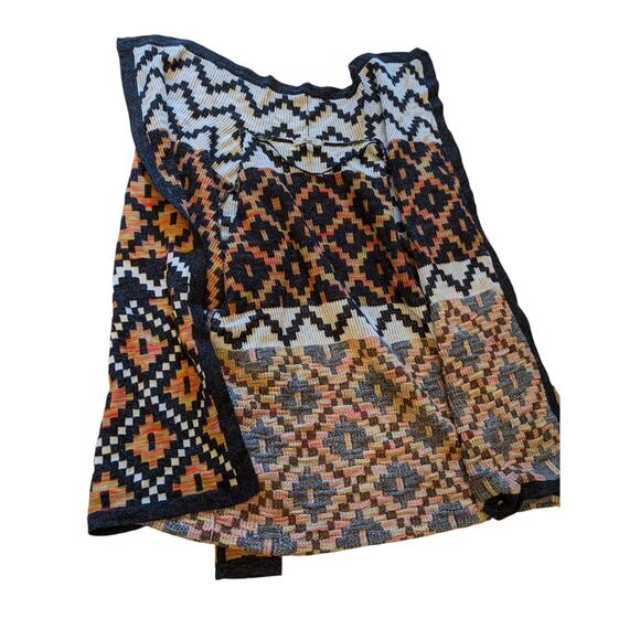 Bass Cardigan Womens Small Southwestern Open Front Boho Geometric Fall Sweater - Picture 5 of 16